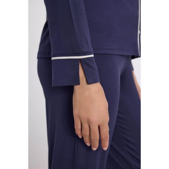 VipMarketim Kadın Uzun Kol Gömlek Ve Pantolon Takım ( 11614 )