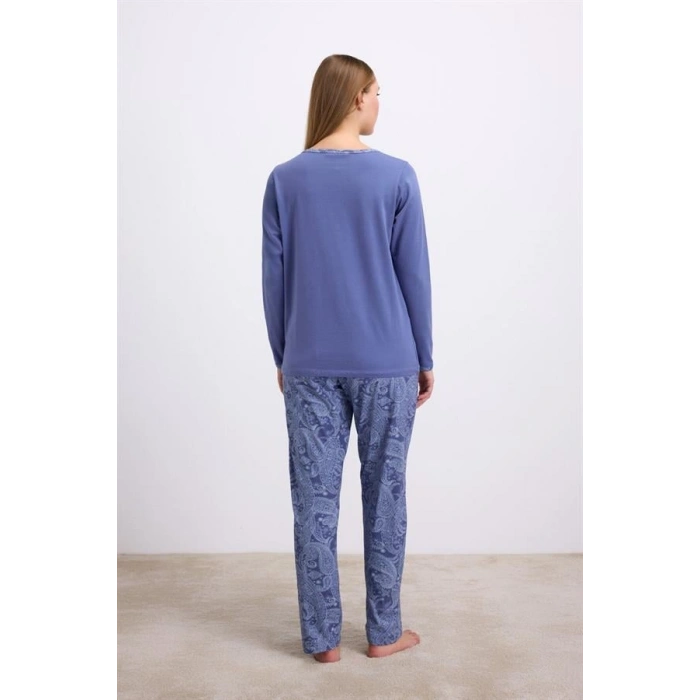 VipMarketim Kadın Uzun Kol T-shirt Ve Pantolon Takım ( 11566 )