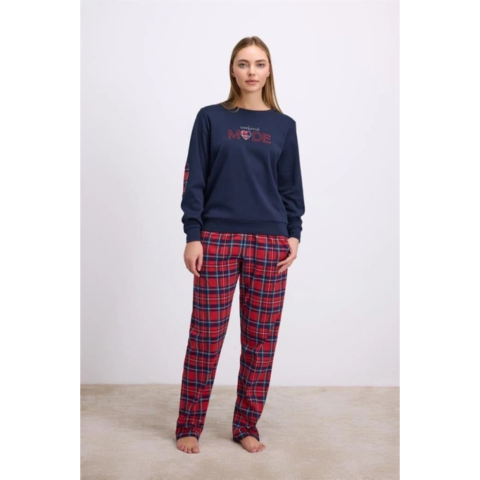 VipMarketim Kadın Uzun Kol T-shirt Ve Pantolon Takım ( 11579 )