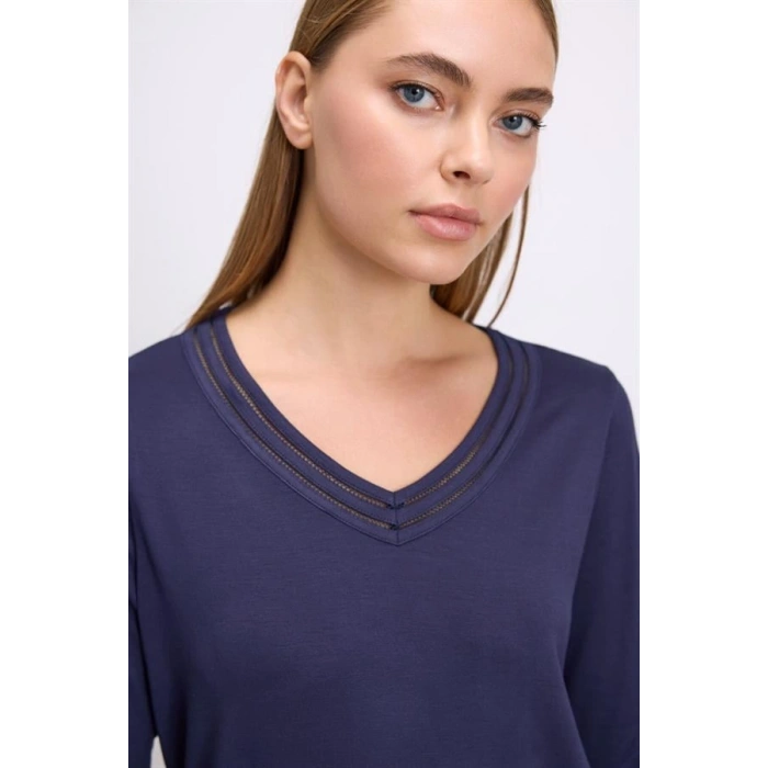 VipMarketim Kadın Uzun Kol T-shirt Ve Pantolon Takım ( 11616 )