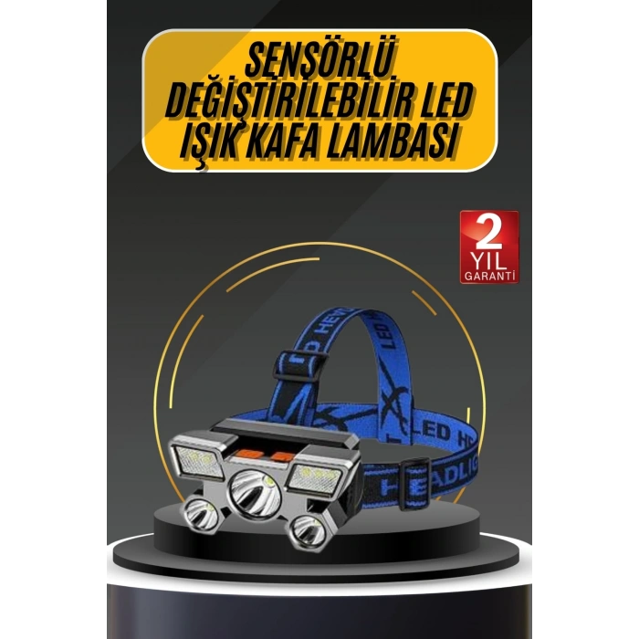 VipMarketim Kafa Lambası 800 Lümen 4 Mod Yüksek Işık Flaşörlü Şarjlı Led Lamba