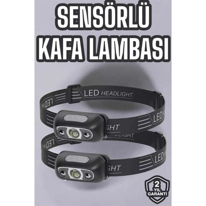 VipMarketim Kafa Lambası Kamp Lambası Led Işık Şarjlı Ayarlanabilir