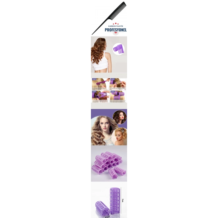 VipMarketim Kafes Gece Bigudisi 2.5 cm 20 Adet Solingen Professional