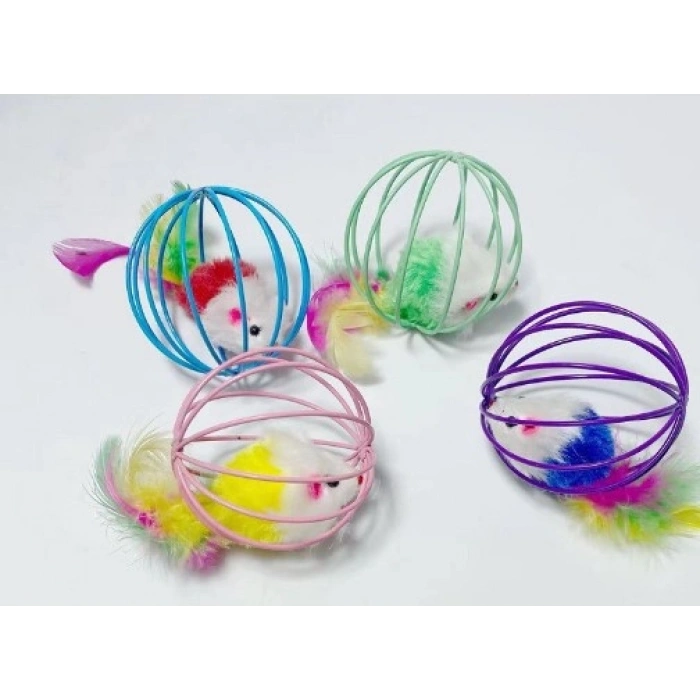 VipMarketim KAFESLI FARELI KEDI KÖPEK OYUN TOPU