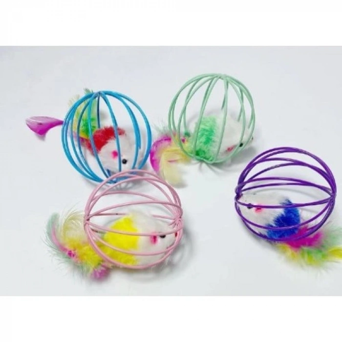 VipMarketim KAFESLI FARELI KEDI KÖPEK OYUN TOPU