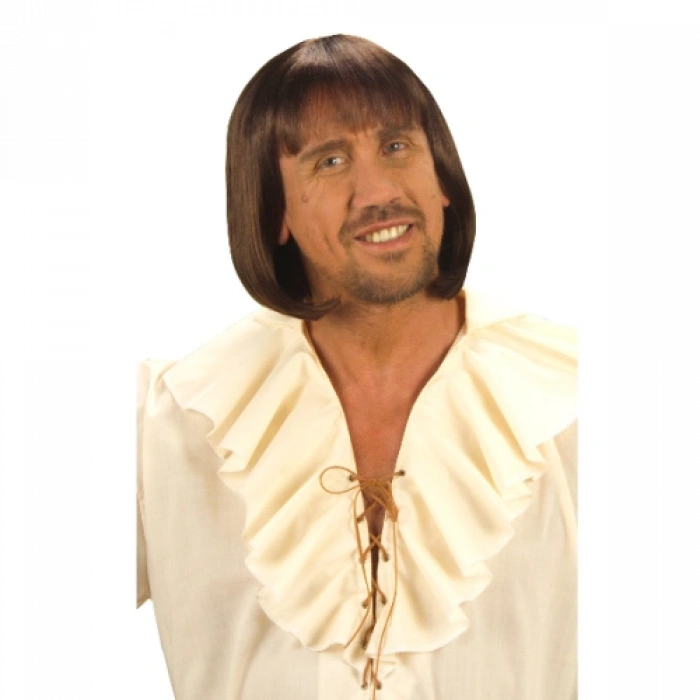 VipMarketim Kahve Renk Erkekler İçin Kısa Ortaçağ Peruğu