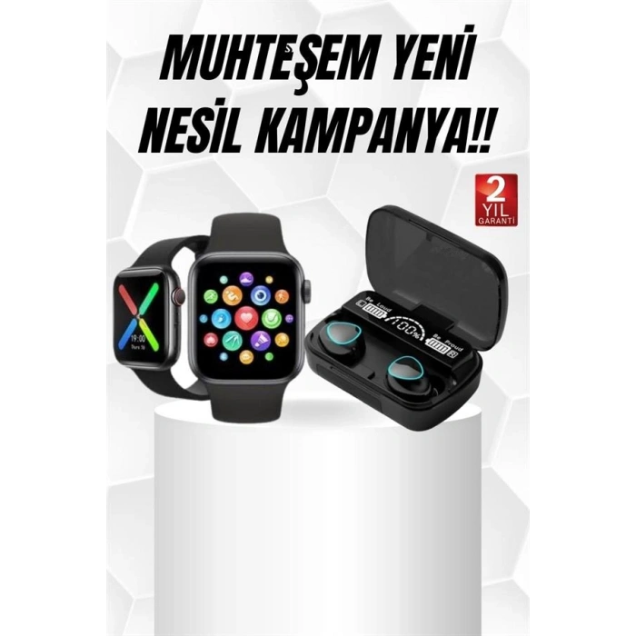 VipMarketim Kaliteli Akıllı Saat ve Kaliteli Bluetooth Kulaklık ANC Özelliği Uzun Pil Ömrü
