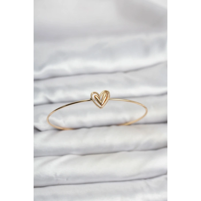 VipMarketim Kalp Model Gold Renk Bileklik 5886