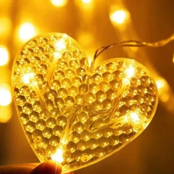 VipMarketim Kalp Perde Led Gün Işığı