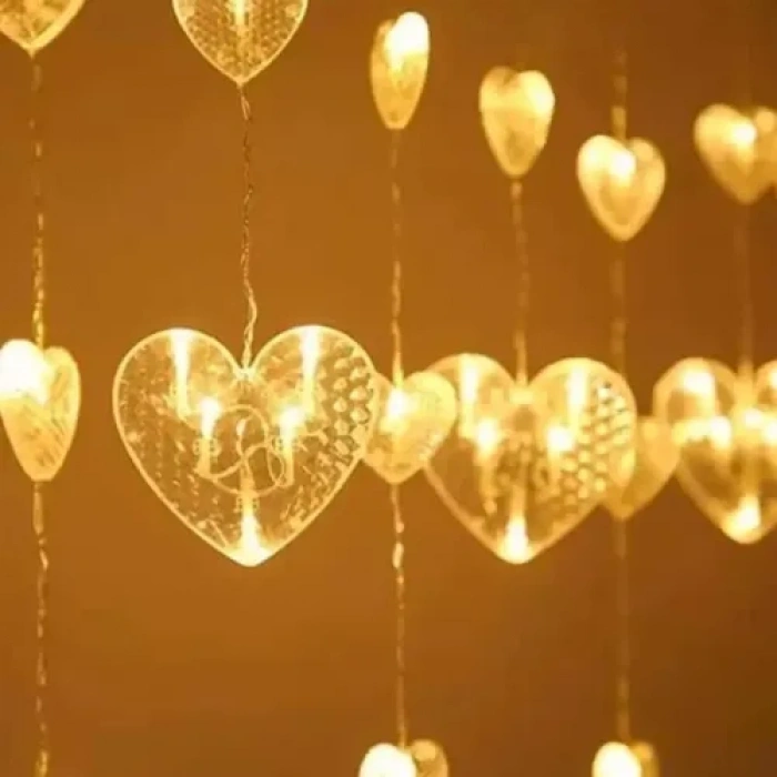 VipMarketim Kalp Perde Led Gün Işığı