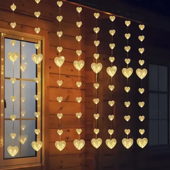 VipMarketim Kalp Perde Led Gün Işığı