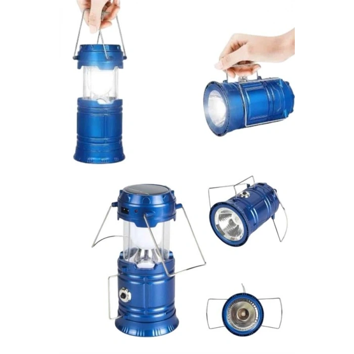 VipMarketim Kamp Feneri Şarj Edilebilir Güneş Enerjili Işıldak USB Şarjlı