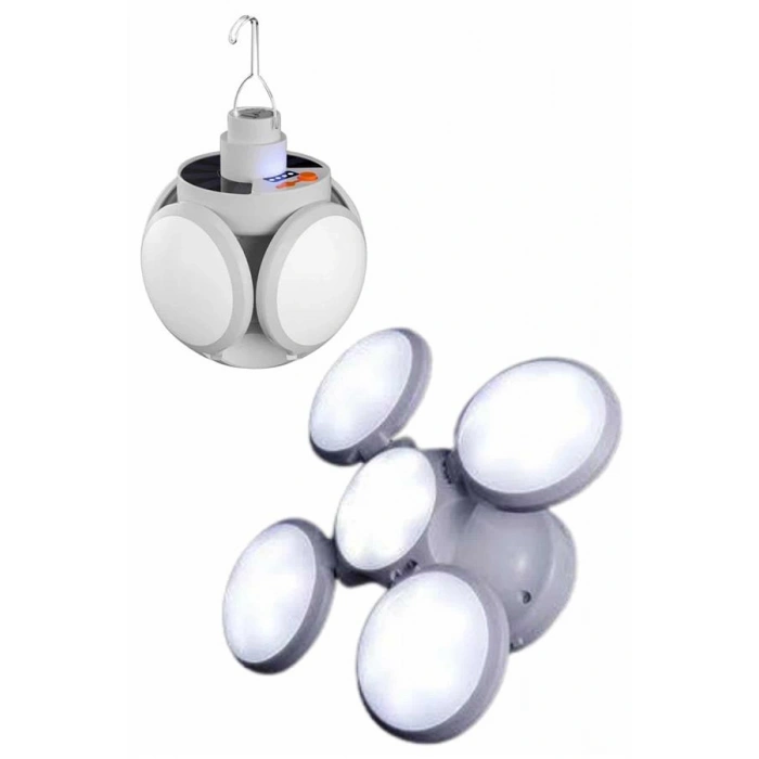 VipMarketim Kamp Lambası Güneş Enerjili Solar 5 Kanatlı Katlanır Lamba Karavan