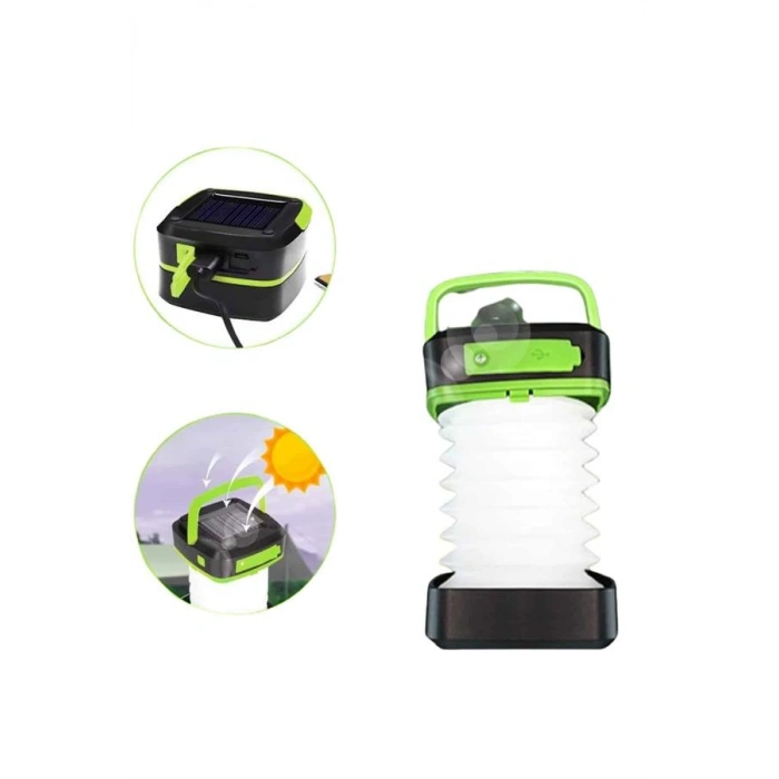 VipMarketim Kamp Lambası Katlanabilir Lamba Solar Şarjlı Led Lamba El Fenerli