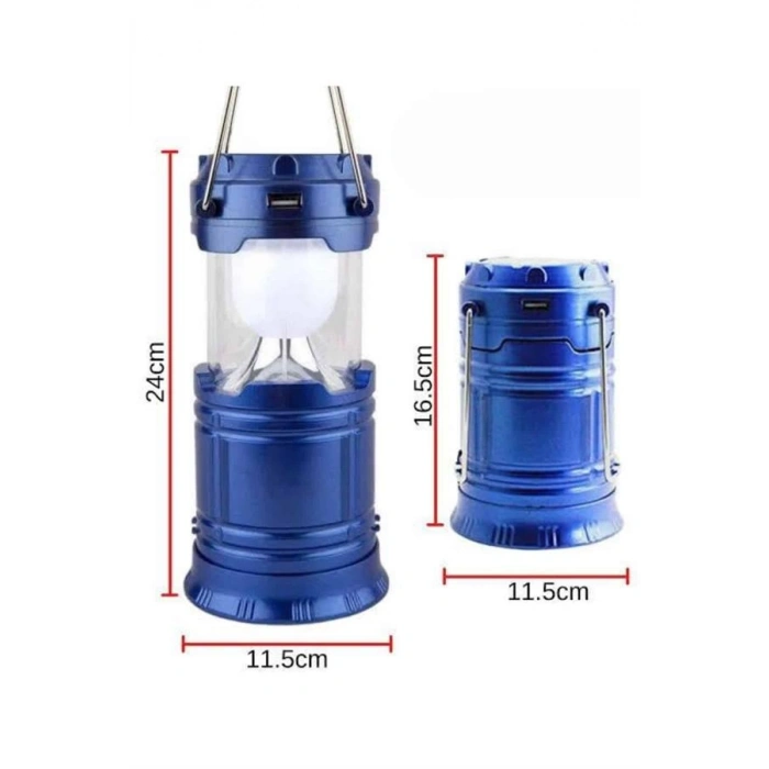 VipMarketim Kamp Lambası Solar Şarjlı Kızaklı Kamp Feneri Led Lamba Işıldak