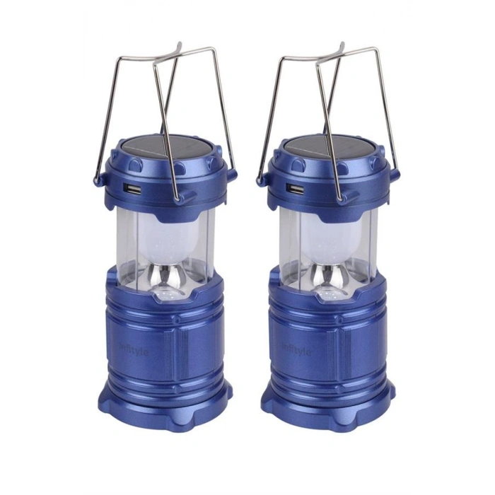 VipMarketim Kamp Lambası Solar Şarjlı Kızaklı Kamp Feneri Led Lamba Işıldak