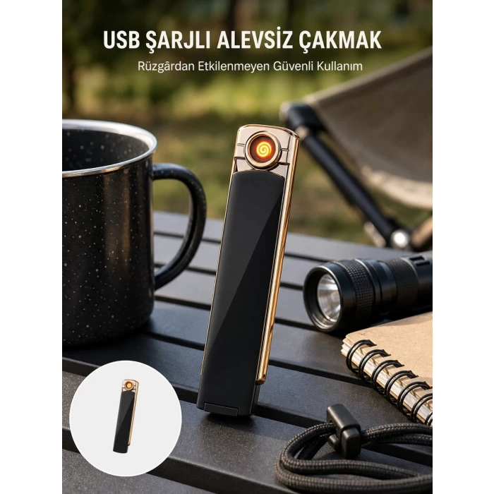 VipMarketim Kamp ve Dış Mekanlara Uygun Elektronik Çakmak – Güçlü Batarya Çevre Dostu Yeni Nesil