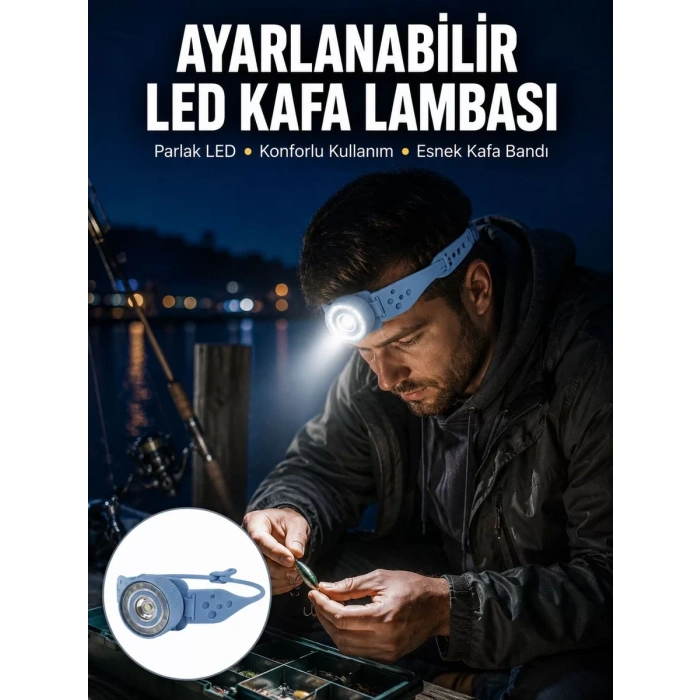 VipMarketim Kampçı Kafa Lambası Su Geçirmez Çok Modlu LED Yeni Nesil