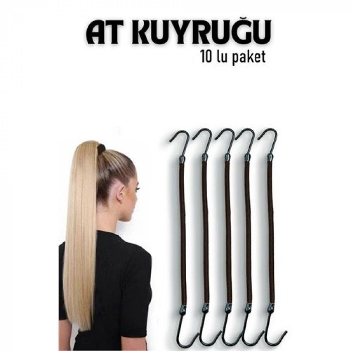 VipMarketim Kancalı At Kuyruğu Lastik Toka 10 ADET