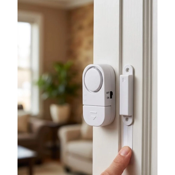VipMarketim Kapı Alarmı Pencere Sensörü 90 dB Sesli Güvenlik Sistemi Kolay Montajlı