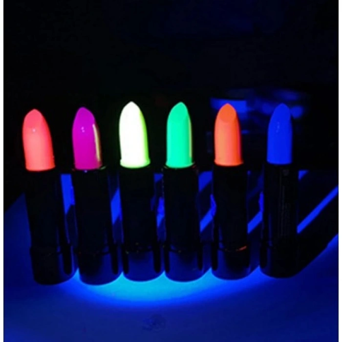 VipMarketim Karanlıkta Parlayan Yanan UV Neon Ruj Yüz Boyama 6 Adet 6 Renk
