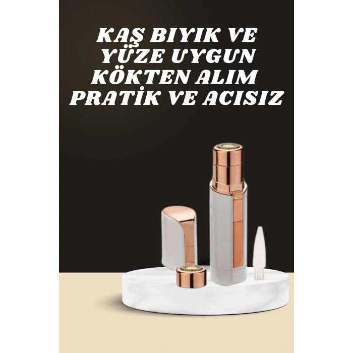 VipMarketim KAŞ BIYIK VE YÜZ EPİLASYON ALETİ VE TİTREŞİMLİ YÜZ TEMİZLEME MASAJ ALETİ İKİLİ SET