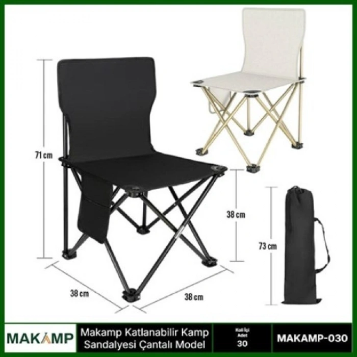 VipMarketim Katlanabilir Çantalı Kamp Sandalyesi