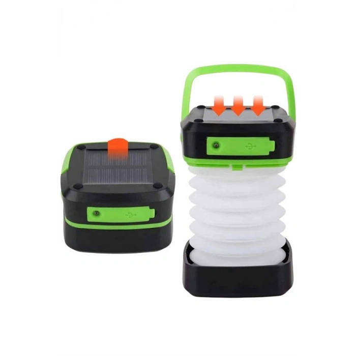VipMarketim Katlanabilir Kamp Lambası Akordiyon Lamba Şarjlı 3 Kademeli Solar