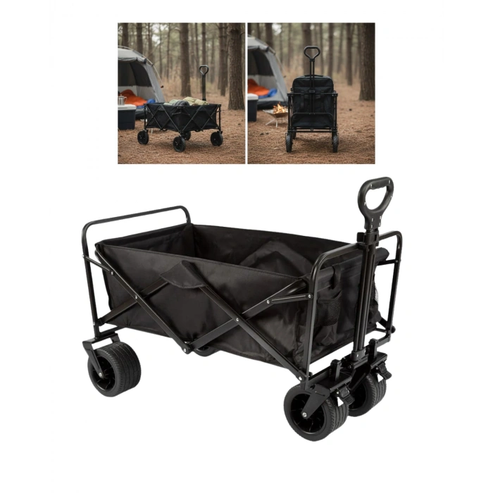 VipMarketim Katlanabilir Taşınabilir Kamp Arabası Plaj Bahçe ve Eşya Taşıma Vagonu