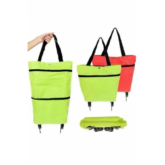 VipMarketim Katlanabilir Tekerlekli Pazar Market Çarşı Arabası Market Alışveriş Çantası