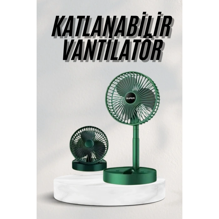 VipMarketim Katlanabilir Teleskopik Şarjlı Fan Masaüstü Soğutucu Vantilatör