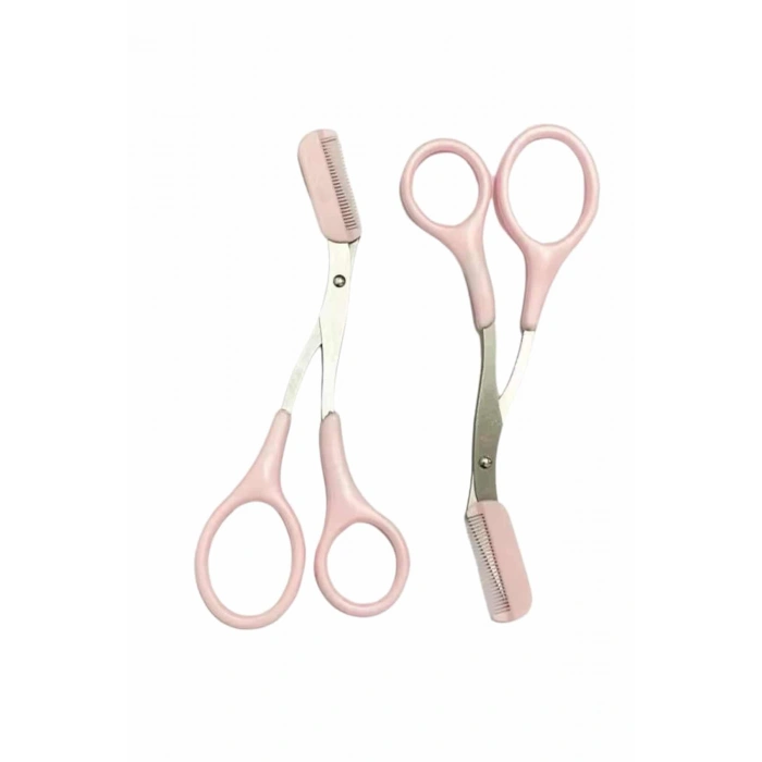 VipMarketim Kavisli Kaş Düzeltici Seti Kaş Makası ve Kaş Usturası Paslanmaz Çelik Bıçaklı