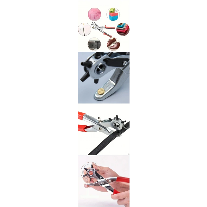 VipMarketim Kemer Delici Pense 6 Uçlu Saat Kayış Kemer Delme Pensesi