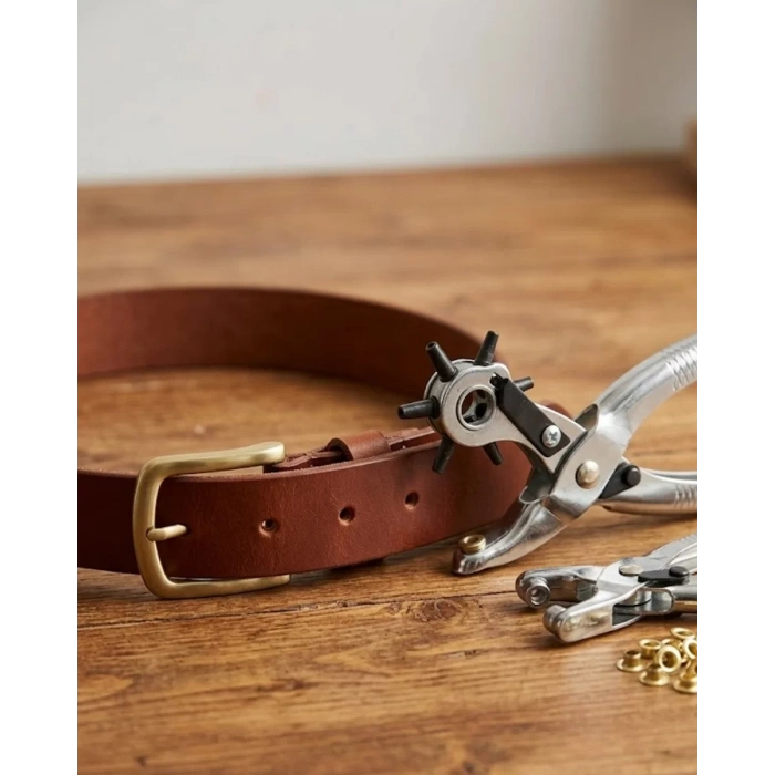 VipMarketim Kemer Delme Aparatı 2li Set Deri Kemer Çanta Ayakkabı Delme Pensesi