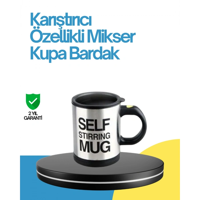 VipMarketim Kendi Kendini Karıştıran Termos Kupa – Pratik Güçlü Motorlu ve Termos Özellikli