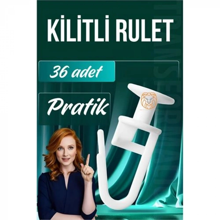 VipMarketim Kilitli Perde Düğmesi Perde Ruleti Perde Düğmesi 36 Adet