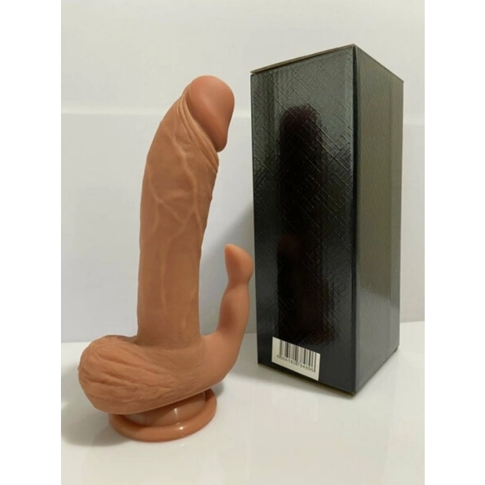 VipMarketim Kılitoris Uyarımlı Çift Katmanlı Premium Dildo