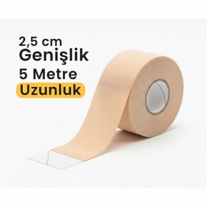 VipMarketim Kinezyo Ağrı Bandı 2.5 cm X 5 m Ten Rengi