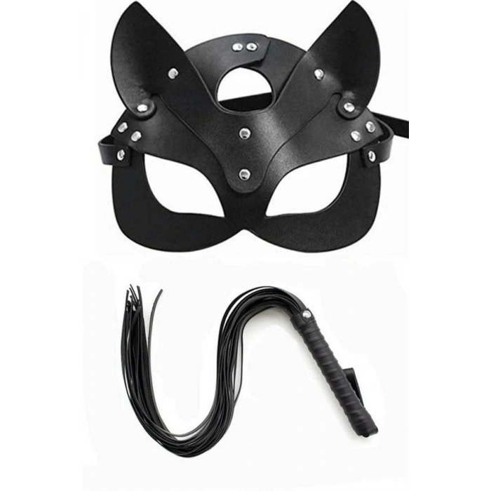 VipMarketim  Kırbaç Maske Deri İkili Takım