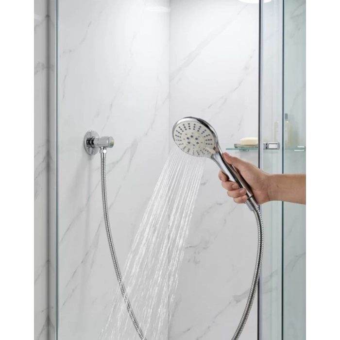 VipMarketim Kireç Önleyici El Duşu Seti Spiral Duş Hortumu Hareketli Duş Askısı