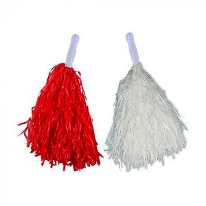 VipMarketim Kırmızı Beyaz Gösteri Ponponu