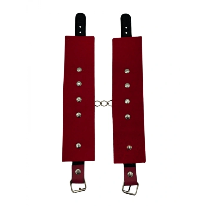 VipMarketim Kırmızı Deri El Kelepçesi