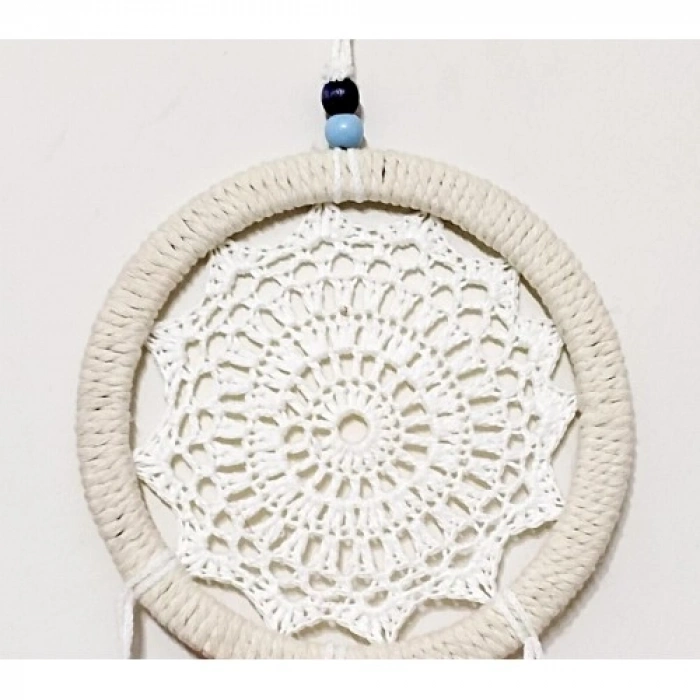 VipMarketim Kırmızı Kuş Tüylü Dream Catcher El Yapımı Düş Kapanı Duvar Süsü