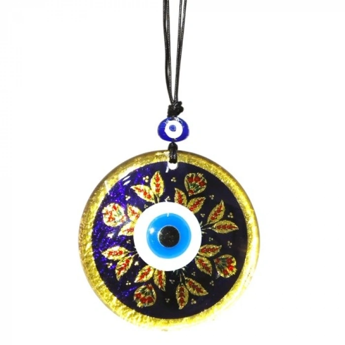 VipMarketim Kırmızı Laleli Gold Renk Cam Süs Altın Varaklı Duvar Dekoru