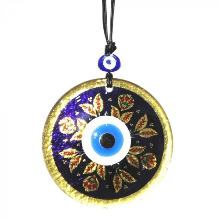 VipMarketim Kırmızı Laleli Gold Renk Cam Süs Altın Varaklı Duvar Dekoru