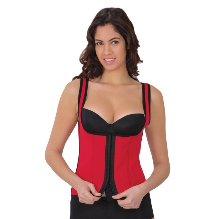 VipMarketim Kirmizi Mi Agraflı Göğsü Açık Atlet Korse (Kod:9173)