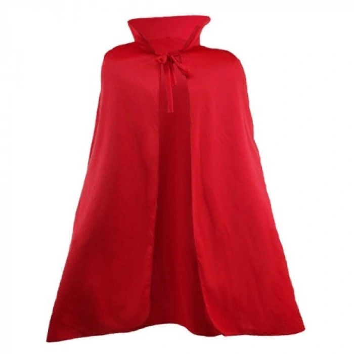 VipMarketim Kırmızı Renk Yakalı Pelerin 120 cm