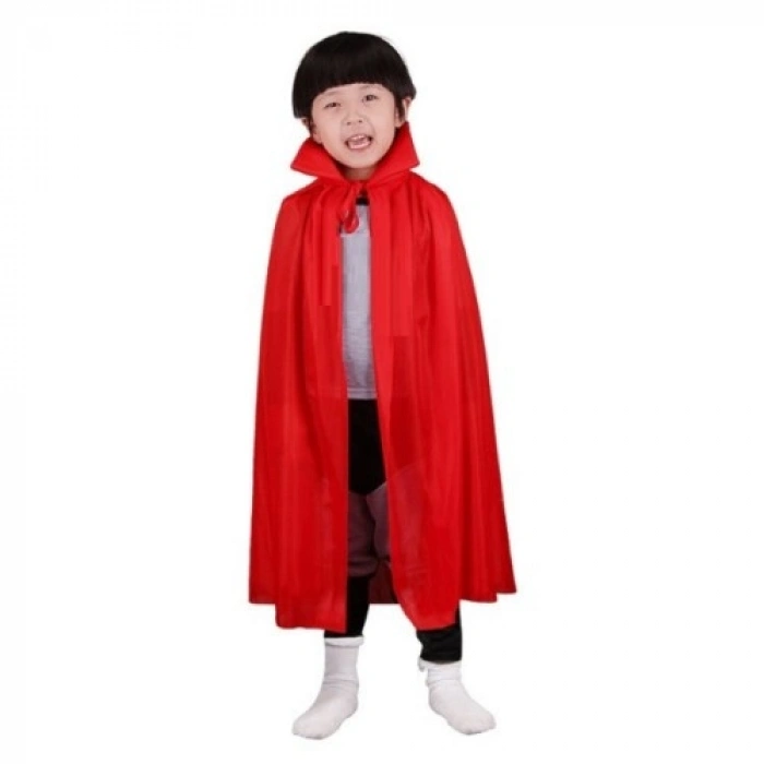 VipMarketim Kırmızı Renk Yakalı Pelerin Çocuk Boy 90 cm