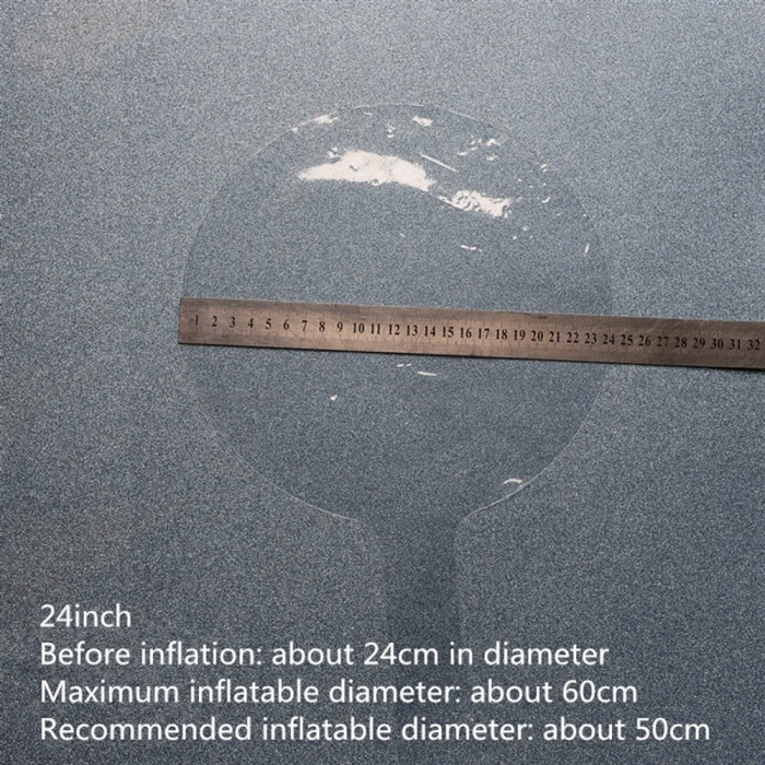 VipMarketim Kırmızı Simli Yuvarlak Şeffaf Balon 24 İnç