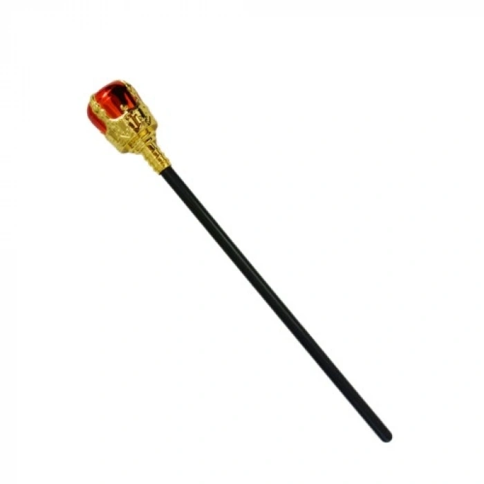 VipMarketim Kırmızı Topuzlu Kral Asası Kraliyet Asası 40 cm